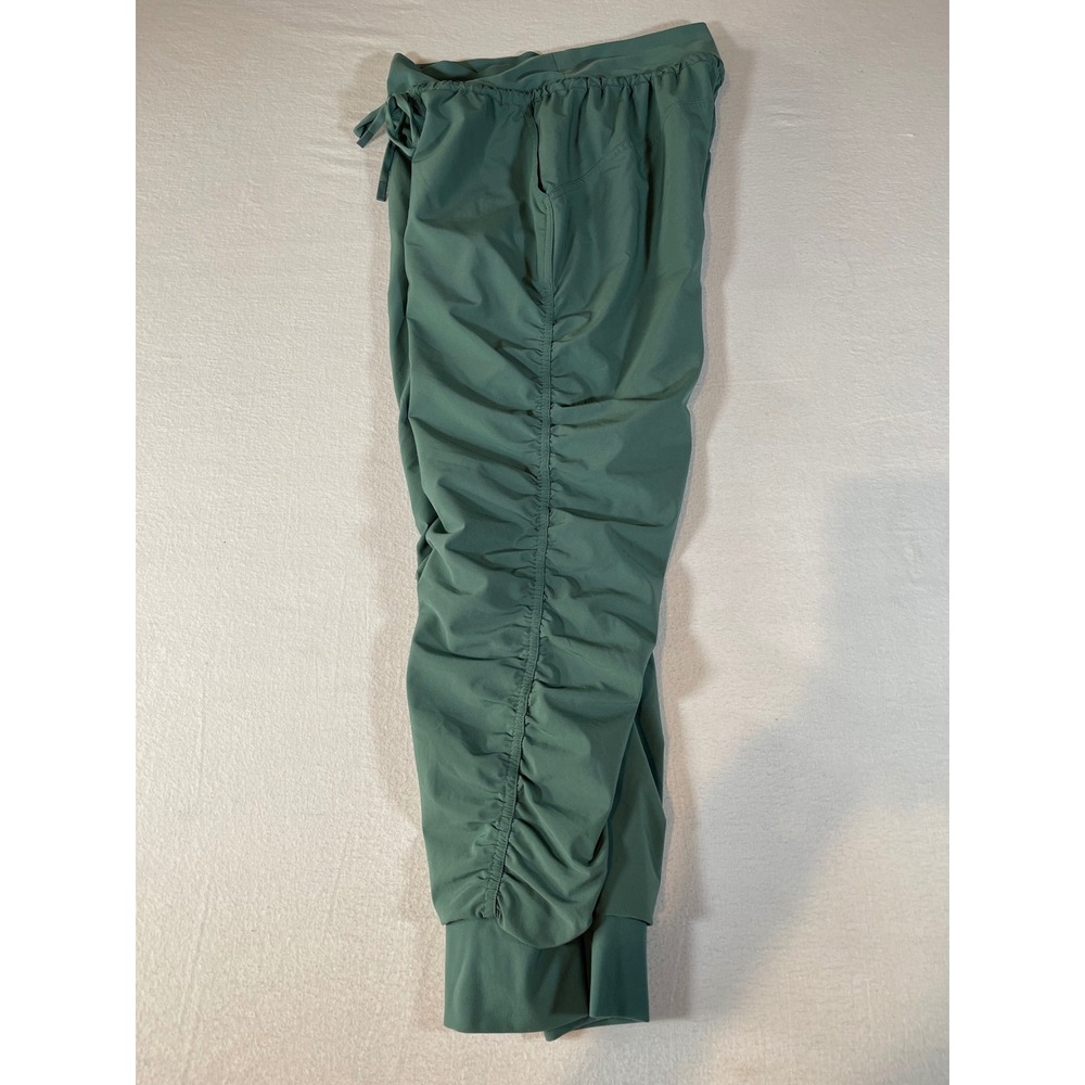 Athleta Attitude Lined Pants Green Ruched Jogger Trousers Size S - Picture 9 of 15